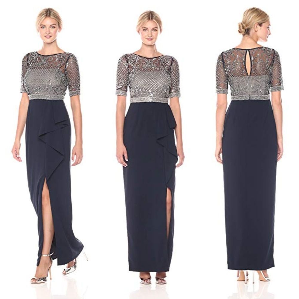 Adrianna Papell Women's Long Beaded Embellished